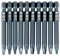 10pcs S-2 Alloy Steel Square, Square Drill bit Robertson bits #2 Head Screwdriver Bits Kit,6.3mm 1/4 Hex Shank Magnetic 65mm S-2 Alloy Steel Square 3mm Head Screwdriver Bits Kit