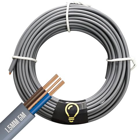 SHPELEC® Electrical Grey Twin and Earth 6242YH Cable - 1.5mm Lighting LED Twin and Earth 6242YH Cable - 5m, 10m, 15m & 20m