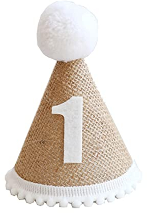 TOYANDONA 1 Stk Geburtstagsparty-hut Kinderhüte 1 Geburtstagshut Hutjunge Zum 1. Geburtstag Erster Geburtstag Partyhut Hut Zum 1. Mädchen Hüte Rose Leinen- Der Hund Hut Baby
