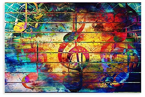 Banksys Street Graffiti Musik Poster Leinwand Poster Wandkunst Dekor Druck Bild Gemälde für Wohnzimmer Schlafzimmer Dekoration ungerahmt 30 x 45 cm