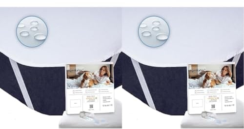 Komfortec Matratzenschoner 90x200 cm aus Baumwolle, wasserdichte und Atmungsaktive Matratzenauflage, Oeko-TEX, Anti Allergie, ohne Knistern (Packung mit 2)
