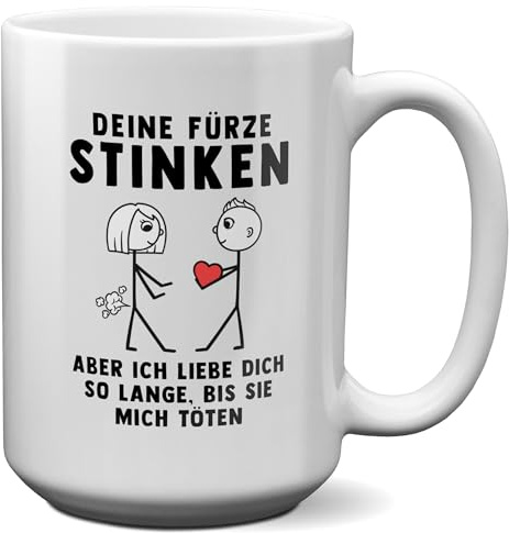 22Feels XL Tasse Deine Fürze Stinken Aber Frauen Geschenk Jahrestag Freundin Hochzeitstag Ehefrau, Spruch Beziehung Paar, Valentinstag Sie, Liebe Kaffeetasse Haferl