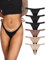 TIICHOO Periodenunterschwäsche String Sexy Spitze Menstruationsunterwäsche Perioden Unterwäsche Thong Tanga 6er Pack(L, 3 Schwarz/Braun/Nude/Beige)