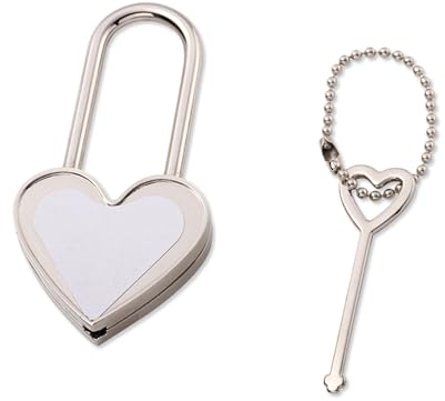 Liebesschloss, Kleines Herz Schloss mit Schlüssel Deko Vorhängeschloss Silber Herzvorhängeschloss Vintage Herzschloss für Valentinstag Jahrestag Liebesgeschenk