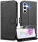 UITUIM Cover per Samsung Galaxy A35 5G Cover Custodia a Libro Portafoglio in Pelle con Vetro Temperato Pellicola Cover Porta Carte Flip Case Protettiva Custodia per Samsung Galaxy A35 5G,Nero