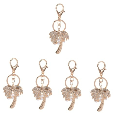 VALICLUD 5pcs Keychain Girls Keychain Rhinestone Palm Tree Phone Charm Key Ring Bag Pendant Tree Accessories