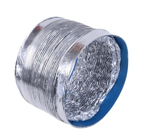 Tuyau Ventilation en Aluminium, Gaine Ventilation en Aluminium, Tuyau d'evacuation en Aluminium pour Hotte Aspirante/Sécheuse, Tuyau d'evacuation Flexible, Tuyau d'evacuation d'air (⌀200MM, 1.5M)