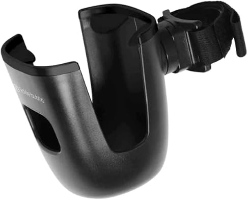 Ickle Bubba Universal Cup Holder (Black) - Large Cup Holder, Compatible with All Strollers and Prams and Easy to Attach