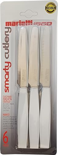 Set 6 Pezzi Coltelli da Tavola Smarty Bianco Marietti