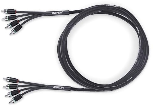ETON RCA 4P-55 - Cavo RCA di alta qualità (4 canali) con lunghezza di 5,5 metri, 4 maschi a 4 connettori, cavo audio RCA RCA a RCA, ideale per amplificatore/radio, Head Unit