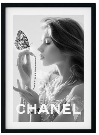 MJ-GRAPHICS® | Mood Poster Set Fashion Luxus - Schwarz-Weiß - Elegant, Luxuriös, Boutique Lifestyle, Coco. - Dekorative Wandkunst Premium für Schlafzimmer Wohnzimmer - A4 Kunstdrucke - ohne Rahmen