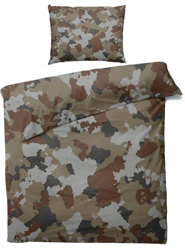 ZDABAOEC Camouflage Bettwäsche 155x220 Sommer - Camo Bettbezug 155x220 - Weich & Atmungsaktiv Mikrofaser Bettwäsche-Sets mit Reißverschluss - Wendebettwäsche & 1 Kissenbezug 80x80