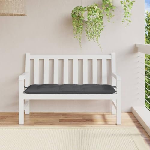 Homgoday Gartenbank-Auflage Bankauflage Bankpolster Bankkissen Sitzkissen für Bank Gartenbankauflage Rutschfestes Design für Garten Terrasse Melange Anthrazit 120x50x7 cm Stoff
