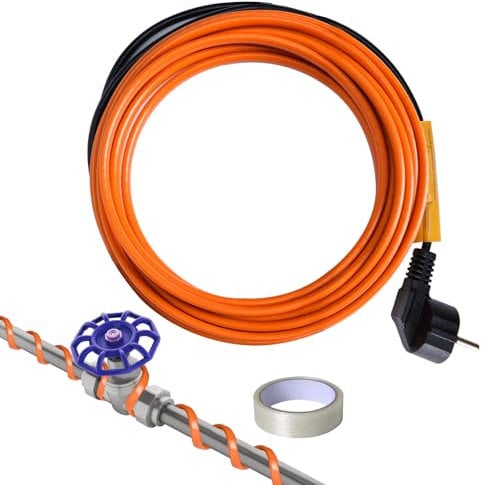 Plutohiker frostschutz heizkabel 5M, Selbstregulierendes temperatur heizkabel für Metall-/Kunststoff wasserleitung,pflanzen,palmen,hausrohren, Dachrinnen, Weidetrögen