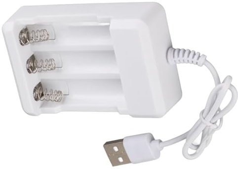 Battery Charger, Battery USB Charger Three Slots Charger Portable ABS 5V Three Slots Battery Charger for AA AAA Rechargeable Battery with USB Plug