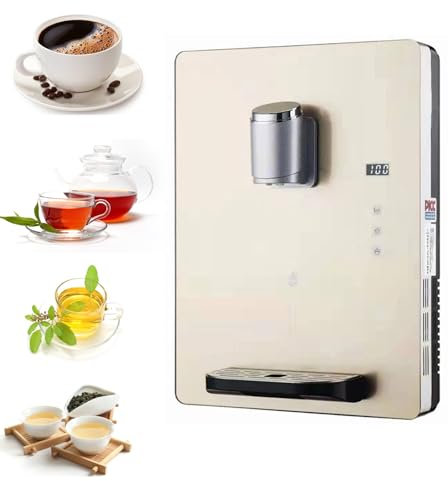 Wall Mounted Mains Fed Unit Water Dispenser, 2200W Household Adjustable Intelligent Large Screen Touch, With Electronic Child Lock, Ice And Warm Dual, Drinking Hot Water Boiler Wall Kettle For Office