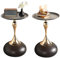Ginhow Couchtisch Schwarz Gold, Kleiner Runder Couchtisch Vintage, Metall Beistelltisch Rund Gold, Kreativer Nachttisch Kaffeetisch für Wohnzimmer Schlafzimmer Balkon, Ø40CM