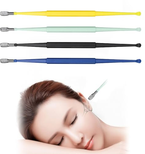 4 Pcs Ear Wax Removal Tool Spiral Ear Wax Remover Silicone Ear Cleaning Kit Reusable Ear Cleaner Wax Remover for Ears Safe Ear Wax Removal Tool for Olders Adult Kids