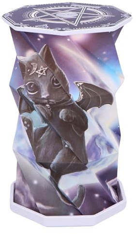 Nemesis Now Cult Cuties Malpuss Foldable LED Lamp, 21cm | Touch Dimmable, USB-C Rechargeable, Gothic Origami Table Lamp, Witchy Bat Cat Decor