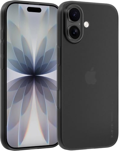 X-level für iPhone 17 Hülle, 0,3 mm Slim Fit Handyhülle, Mattes Finish rutschfest Kratzfest Schutzhülle Dünn Hardcase Kompatibel mit iPhone 17, Trans-Schwarz