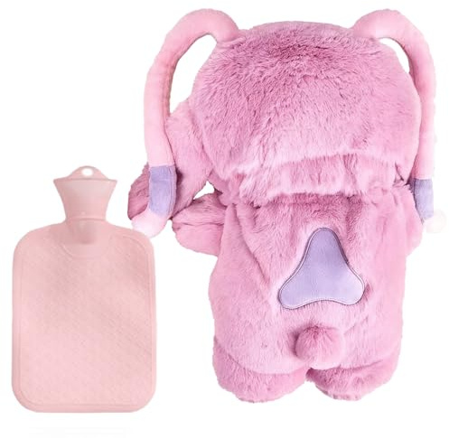 STOAT®Wärmflasche Tier - Alien-Plüschtier-Wärmflasche, Geschenk für Kinder & Freunde, Wohnzimmerdekoration, Winterwärmequelle, Spielzeug für Kinder, Heizung für Hände & Füße(Rosa)