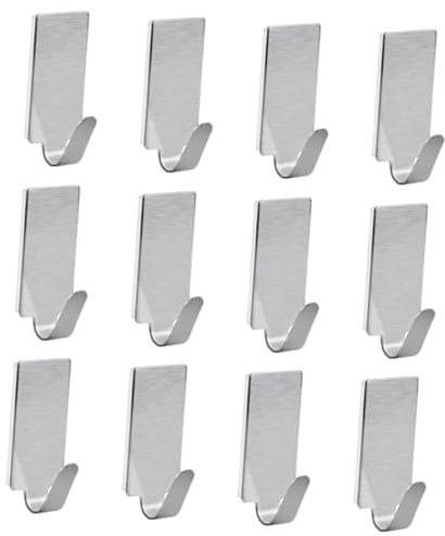 DEARMAMY 30 pezzi Ganci Adesivi in Acciaio Inox senza Foratura Forte Adesione Fino Resistenti e Corrosione per Cucina Bagno e Organizzazione Armadi