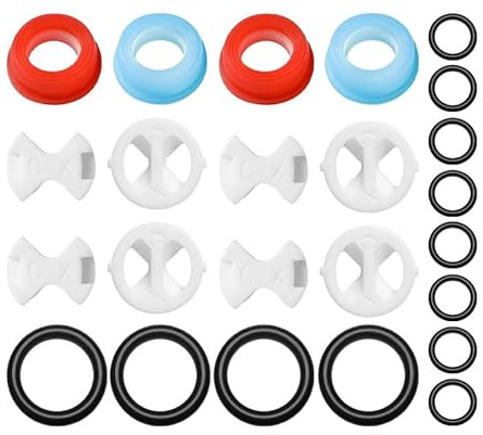 24 Pièces Cartouche de Robinet de Rechange pour Mitigeurs avec Disques Céramiques, Joints Toriques en Silicone 1/2-Tour pour Réparation de Robinet de Cuisine et de Salle de Bain