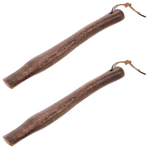jojofuny 2 Stück Ergonomische Holz Axtstiele 33cm Robuster Ersatzgriff für Kleine Äxte Gebogenes Holzdesign für Camping und Garten