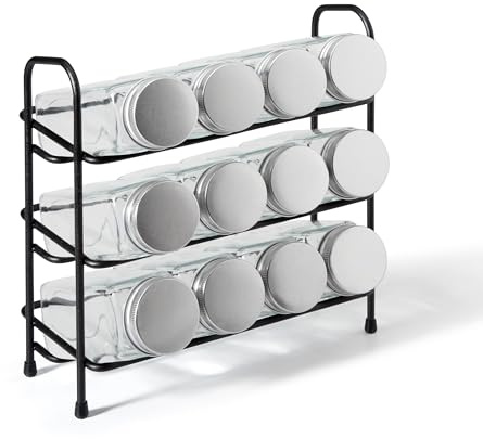 Metaltex Gewürzgläser Set 12-tlg. Alu-Deckel mit Ständer & Zubehör