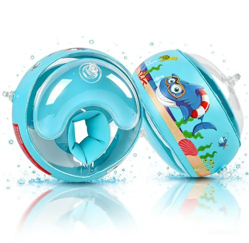 Barnarmband 1–6 år, barnpoolarmband för baby med 6 oberoende luftkammare, poolarmband med luftpump 11–30 kg, blå