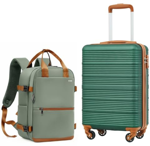COOLIFE Handgepäck Koffer 55x35x20cm für Ryanair, Rucksack 40x30x20 | Trolley Handgepäck für Kurztrips und Geschäftsreisen, Leichter ABS Hartschale mit TSA-Schloss, Teleskopgriff, 4 360° Rollen