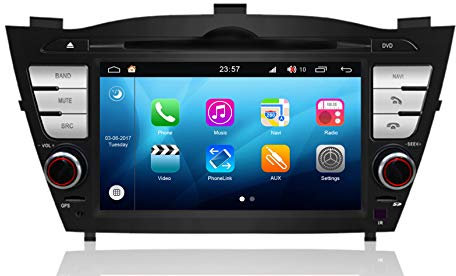RoverOne 7 Zoll Android System Autoradio GPS für Hyundai ix35 Tucson 2009 2010 2011 2012 2013 mit Navigation Radio Stereo DVD Bluetooth USB Touch Bildschirm