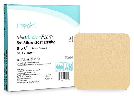 MedVance TM Foam – Waterproof Non-Adhesive Hydrophilic Foam Dressing 15 cm x 15 cm Box of 5 dressings