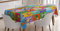 ABAKUHAUS Kindergarten Tischdecke, Lustige Junge Tiere, Für den Inn und Outdoor Bereich geeignet Waschbar Druck Klar Kein Verblassen, 140 x 200 cm, Grün Mehrfarbig