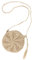 Faletony Sommer Runde Stroh Umhängetasche, Strandtasche Strohtasche Crossbody Strand Tasche für Damen Mädchen Frau, Khaki/Weiß (Weiß)