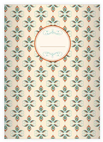 4 Edle Vintage DIN A4 Schulhefte, Schreibhefte mit dekorativem, floralem Paisley, beige Lineatur 27 (liniertes Heft 16 Blatt/32 Seiten) Notizheft, Kladde für Schule, Universität, Büro