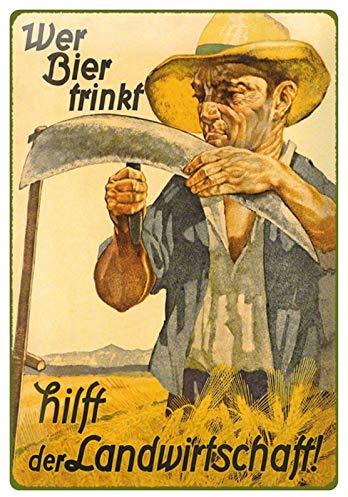 Blechschild 20x30 cm Retro Bier Geschenk Magnet-Metall-Schild mit Sprüchen vintage lustige Türschilder Bier nostalgie Schild Deko Bar-Schild Motiv