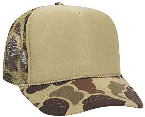 Otto Trucker-Hut, 12 Stück, Camouflage-Polyester-Schaumstoff, vorne mit 5 Paneelen, hohe Krone, Netzrücken, Trucker-Hut. - - Einheitsgröße