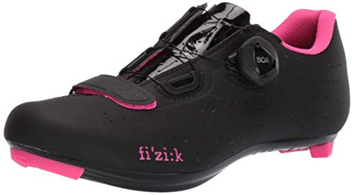 Fizik Tempo Overcurve R5, Fahrradschuhe Unisex Erwachsene, Schwarz/Neonrosa, 41 ½