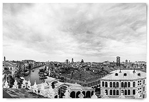 Wandbild Skyline Venedig schwarz/Weiss - 120cm x 80cm Poster Glanz