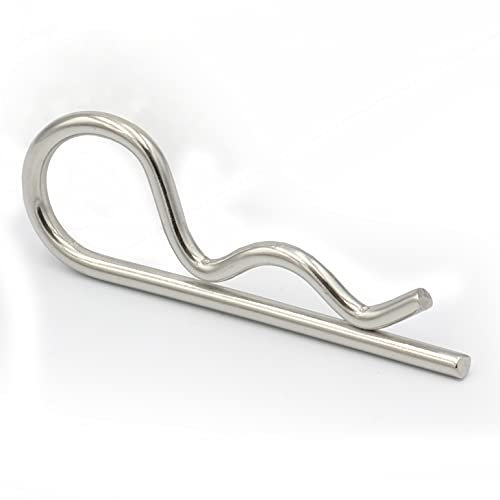 DIOS24 6 Stück Federstecker einfach D= 2 x 49 mm (Größe und Menge wählbar) - Edelstahl A4 - Federsplint Federvorstecker Stecker/Splint Vorstecker Sicherungsclips