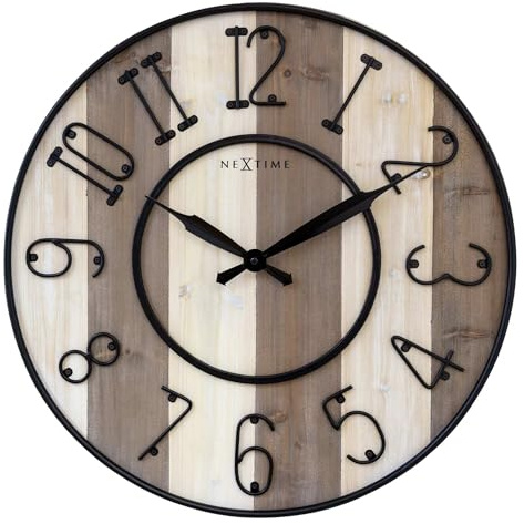 NeXtime 3279BR Wanduhr, Holz, Braun, 50 cm