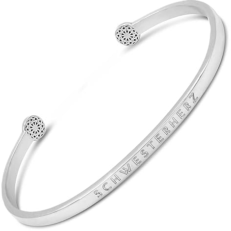 SIMPLE PLEDGE | Schwesterherz Armreif | Armband Damen mit Gravur in Silber, Gold, Roségold | Perfekt als Schmuck Geschenk | Blindgravur