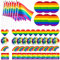 LGBTQ Flagge Klein Regenbogen Broschen Gay Pride Rainbow Set Gay Pride Stickers Gay Accessoires 66 Stück für Karneval, Gay Pride Rainbow Party