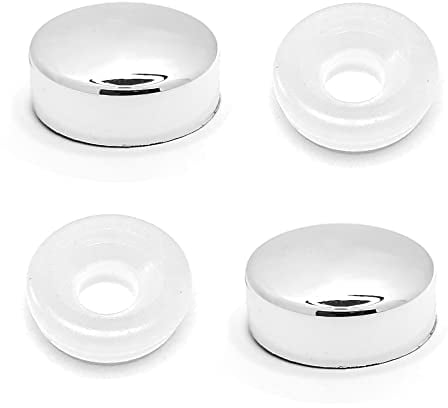 cyclingcolors 2x Abdeckkappen mit Becherscheibe Schrauben Schraubenabdeckung schraubenkappen Kunststoff Duschspiegel Wasserhähne Badezimmer, Chrom 20mm
