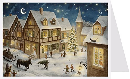 Nostalgischer Postkarten Adventskalender mit Umschlag