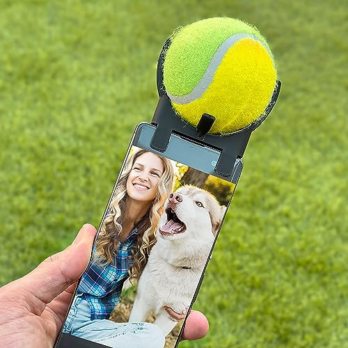 Man's Best Friend Dog Selfie Tool - Pet Smart Phone Tennis Ball Attachment for Attention During Photography | Tool and Ball Included