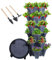 Jardinière verticale à 6 niveaux empilables, tour de jardin, fraises, herbes, fleurs et légumes, pots de jardinage d'intérieur et d'extérieur avec roues amovibles et outils