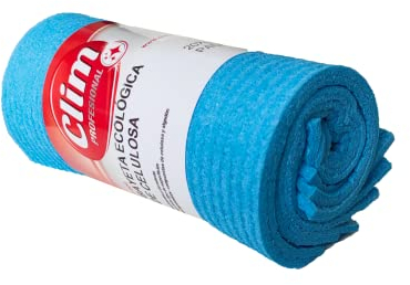 Clim Profesional - 5 Bayetas Ecológicas de Celulosa, Biodegradables, Superabsorbentes, Multiusos, para Cocina, Baños, Muebles, Grifería, 20x18 cm, Algodón (Azul)