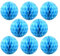 Ruidee 8 Stück Papier Wabenbälle 20cm Honeycomb Balls Pompons aus Seidenpapier Wabenpapier Papierkugeln Hängende Dekoration für Party Hochzeit Geburtstag (8in/Sky Blue)